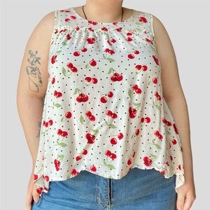 Coquette feminine cherry polka dot blouse